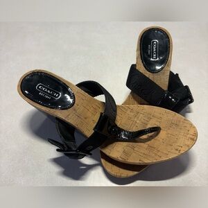 Coach Black and Tan Sandals for Women